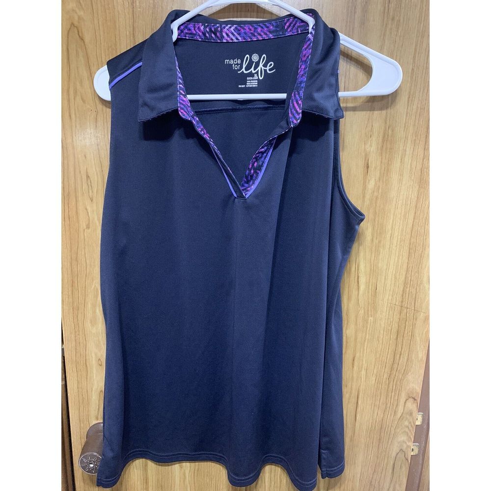 Made For Life PM Quick Dri Blue & Purple Sporty Tank Top Size Petite XL